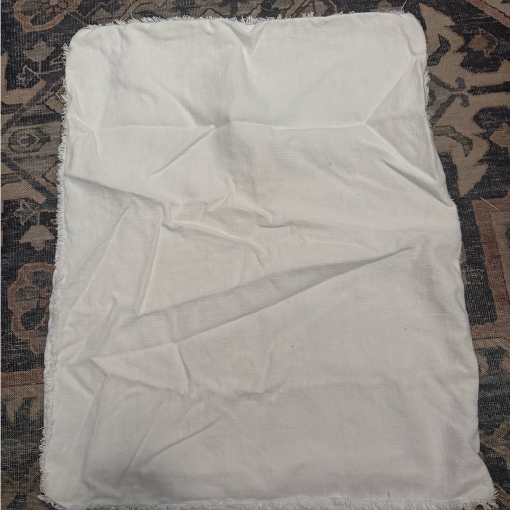 Casaluna Soft White Fringe Pillow Case Boho Minimalist Bedding Size Full/Queen